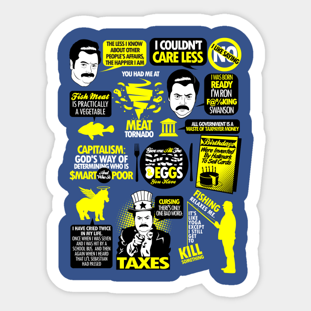 Quotes of a Swanson Sticker by TomTrager